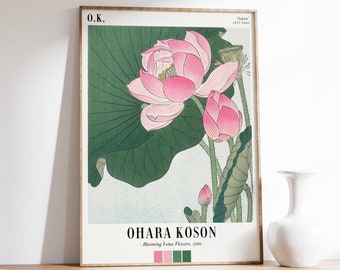 Ohara Koson Lotus Flower Print: Japanese Botanical Art - Etsy