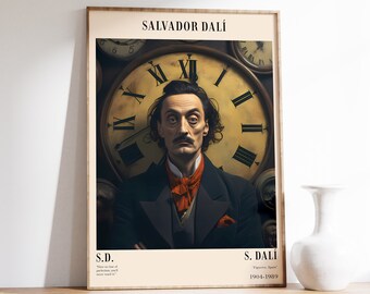 Salvador Dalí Portrait | Vintage Painting | Exhibition Print | Inspirational Quote