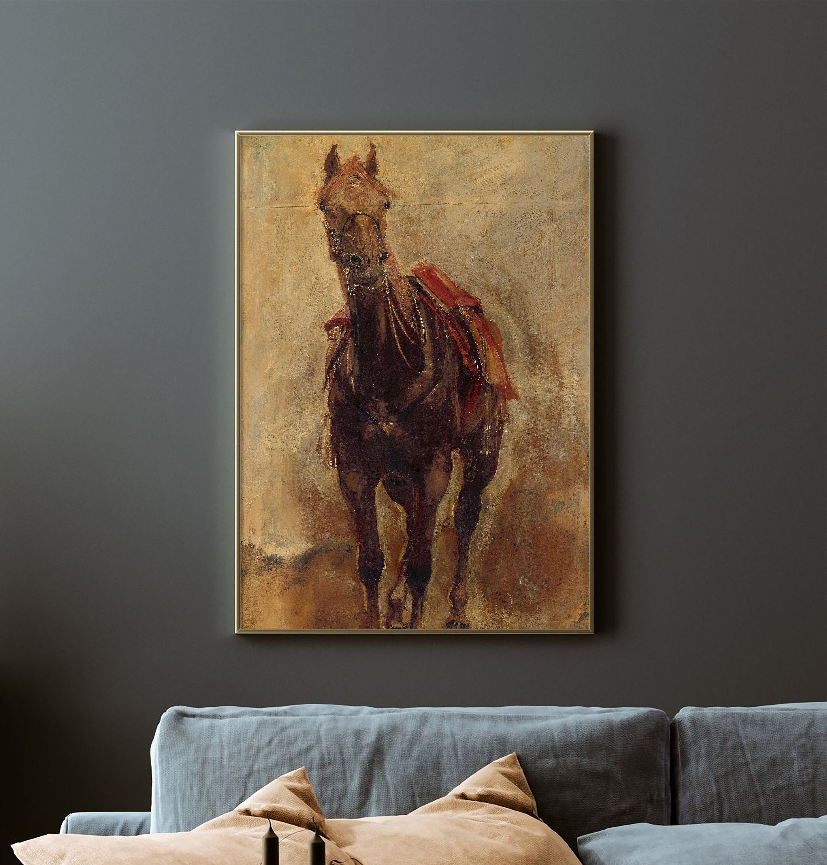 Vintage Horse Oil Painting | Antique Poster Print Giclée Wall Art ...