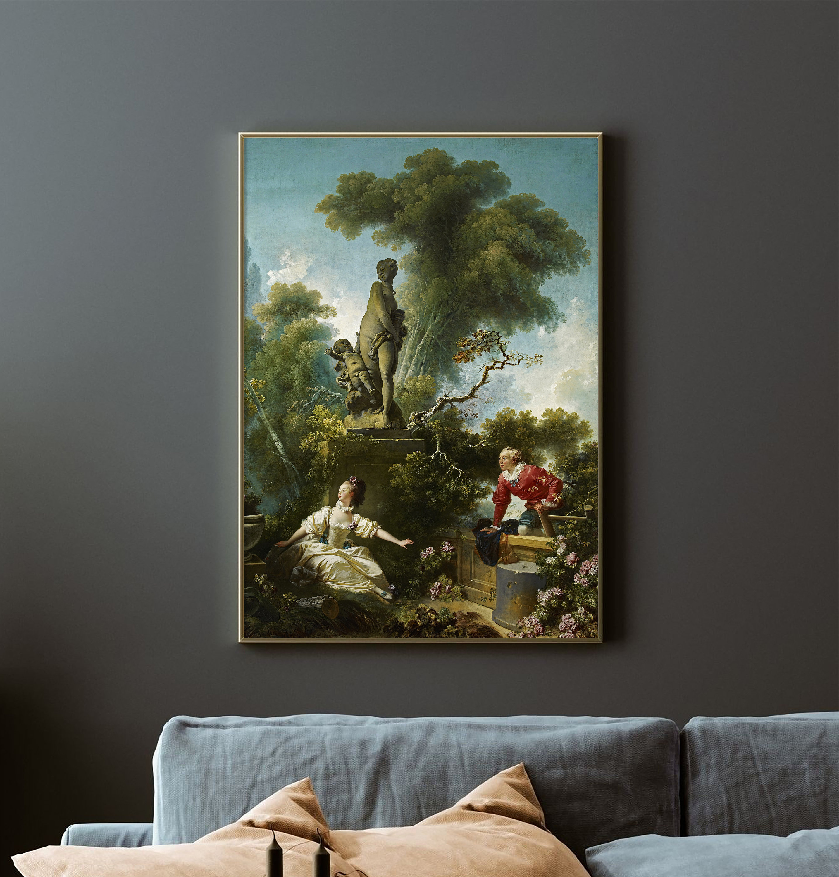 Poster su tela con immagine di Jean Honoré Fragonard, stampa artistica