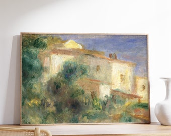 Auguste Renoir - Maison de la Poste, Cagnes (1906) | Vintage House Poster | Landscape Oil Painting | Scenery Print | Home Decor Wall Art