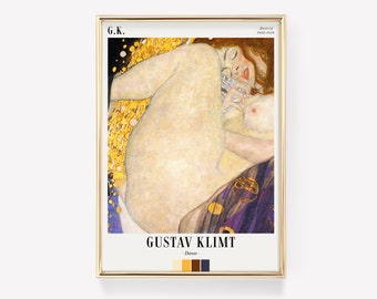 Gustav Klimt - Danae / Locandina della mostra / Quadro di Gustav Klimt / Quadro Art Nouveau / Arredamento moderno / Quadro per soggiorno