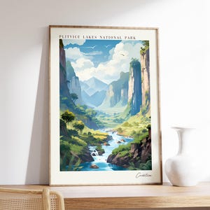 Plitvice Lakes National Park Travel Poster | Croatia Travel Decor | Croatia Poster | Plitvice Lakes National Park Print | Travel Print