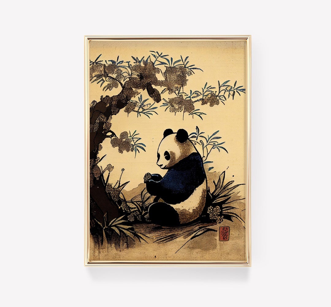 Premium Print | Panda Poster | Japanese Painting | Mid Century | Ukiyo ...