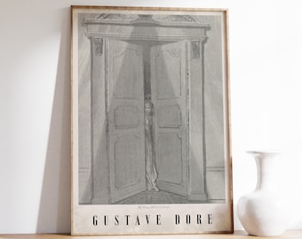 Gustave Dore Prints | The Raven Pl.08 (1884) | Gothic Decor | Devil Art | Memento Mori