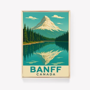 Banff Reiseplakat, Kanada Wandkunst, Banff Druck, Vintage Reise-Dekor, kanadische Rockies Geschenk