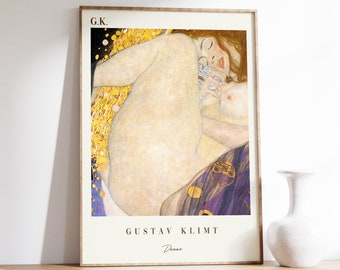 Gustav Klimt - Danae | Exhibition Poster | Art Nouveau | Gustav Klimt Wall Art | Modern Art Decor | Living Room Wall Art