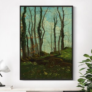 Paul Sébillot - Primavera na Bretanha (1874) | Pintura de Paisagem | Decoração Rústica | Impressão de pôster antigo vintage apartamento presente arte de parede para casa