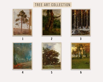Trees Art Print | Trees Poster | Trees Art | Vintage Poster | Nature Art Print | Modern Wall Art | Muted Scenery Wall Art | Nature Wall Art