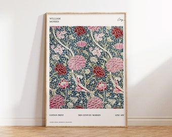 William Morris Print | William Morris Poster | Art Nouveau Print | Mid Century Modern Botanical Print | Living Room Decor