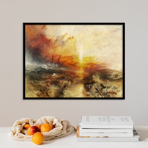 William Turner - The Slave Ship (1840) - Painting Photo Poster Print Art Gift - J. M. W. Turner Joseph Mallord Ships Naval Boats Slavery