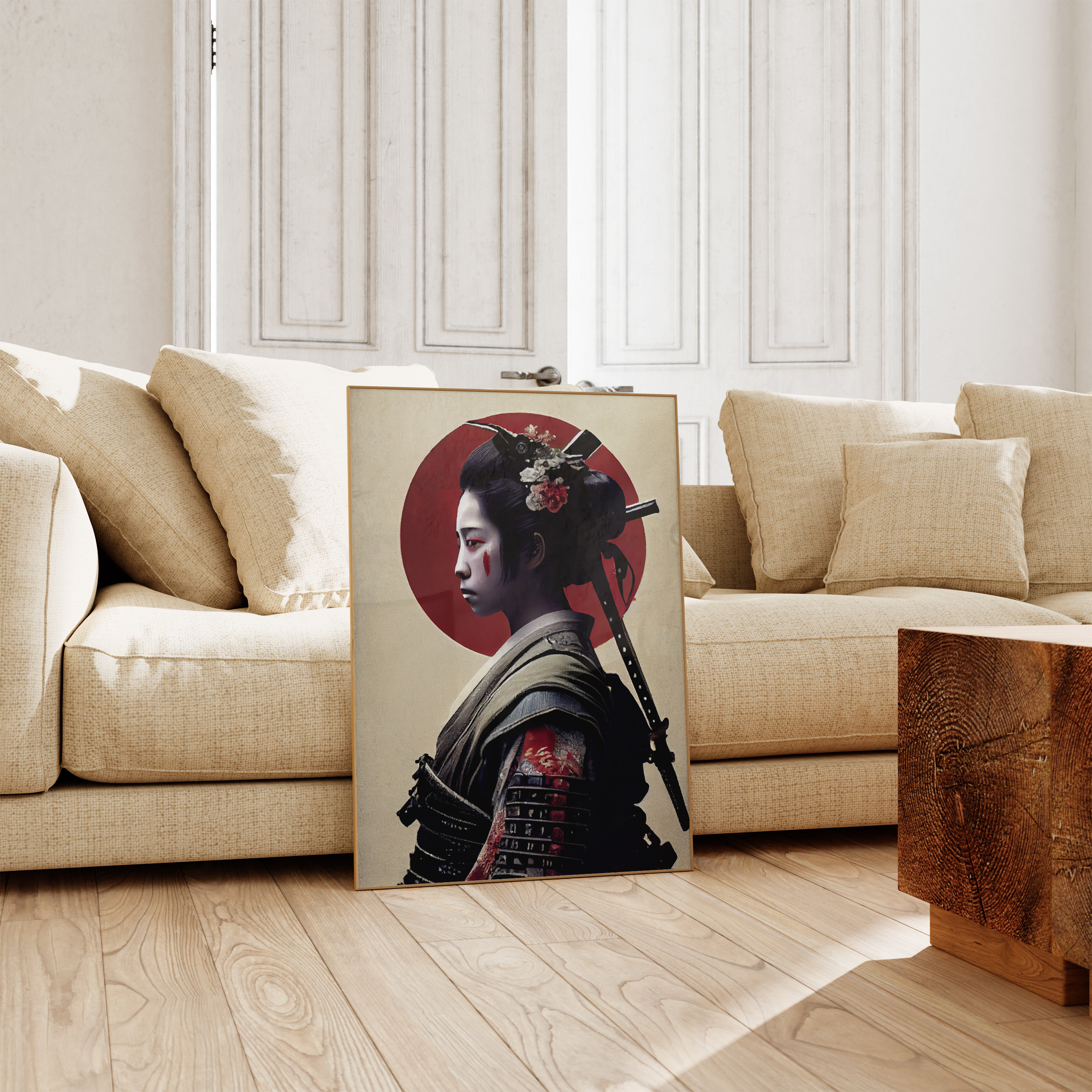 Geisha Samurai Poster | Vintage Female Warrior Print | Japanese Wall ...