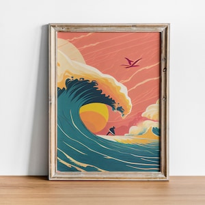 Surf Wall Art Retro Surf Poster Vintage Beach Print Surf Print Surf