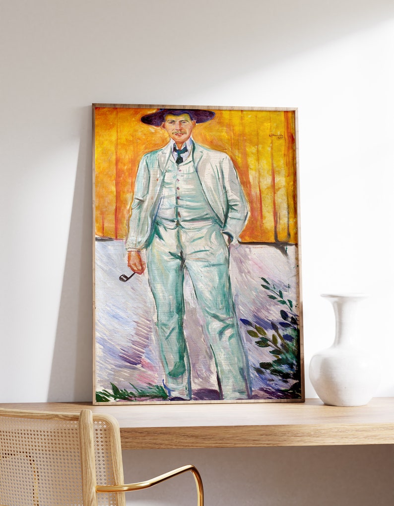 Edvard Munch Prints Portrait of the Painter Ludvig Karsten 1912 Vintage Painting Munch Art Print Modern Wall Art image 1