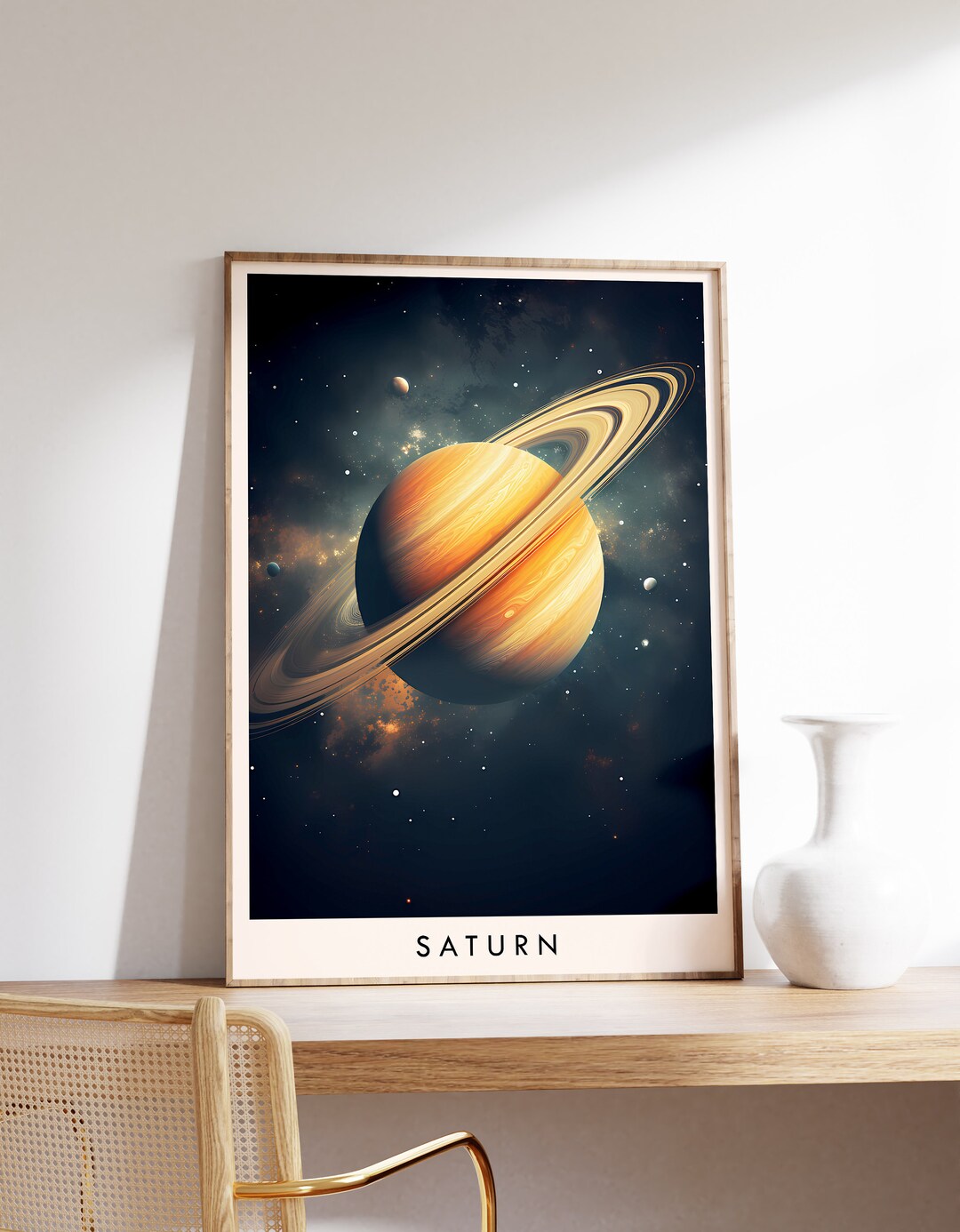 Vintage Saturn Galaxy Poster | Outer Space Art | Astronomy Wall Art ...