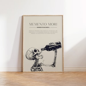 Memento Mori Print | Mortality Artwork | Skull Art Print | Memento Mori | Skull Wall Decor | Dark Art Print | Stoic Art | Dark Academia image 4