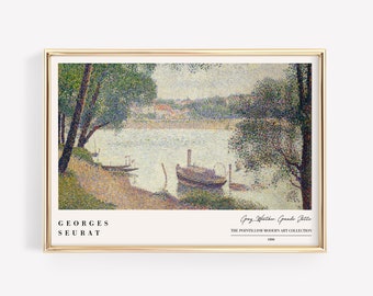 Georges Seurat Print | Georges Seurat Painting | Gray Weather, Grande Jatte | Mid Century Modern Print | Living Room Decor