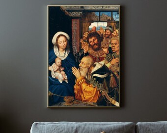 Quinten Massys - The Adoration of the Magi (1526) | Renaissance Portrait | Aesthetic Decor Vintage Antique Painting Poster Print Wall Art