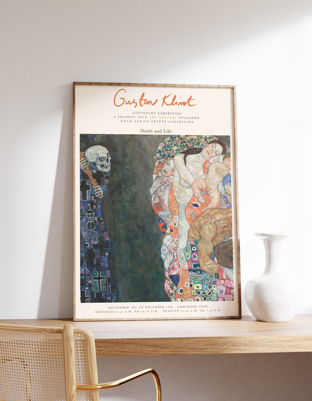 Gustav Klimt Exhibition Poster | Death and Life | Exhibition Print ...