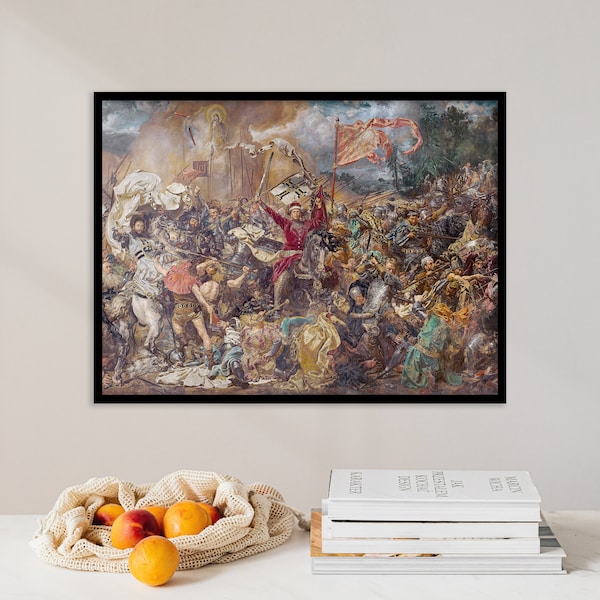 Jan Matejko - Battle of Grunwald (1878) - Fine Art Gift Wall Home Decor Museum Classic Painting Photo Poster Print A2 - War Military Seige