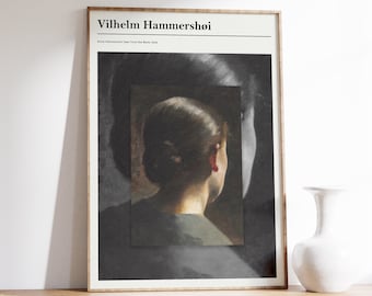 Vilhelm Hammershoi Art Print | Exhibition Print | Vilhelm Hammershoi Poster | Modern Wall Art | Art Nouveau Print | Eclectic Art Print