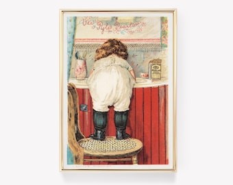 Little Mischief | Vintage Soap Ad | Pearline Print | Antique Advertisement | Vintage Painting