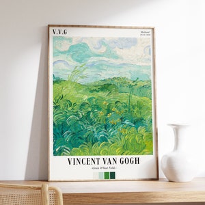 Vincent Van Gogh - Green Wheat Fields | Exhibition Poster | Van Gogh Painting | Van Gogh Wall Art | Modern Art Decor | Living Room Wall Art
