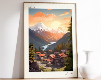 Banff-reisposter | Reisdecoratie Canada | Canada-poster | Banff-afdruk | Reisafdruk