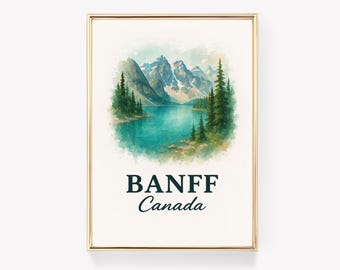 Banff-reisposter, Canadese muurkunst, vintage poster, Banff-print, Canadese muurdecoratie