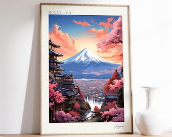 Mount Fuji Travel Poster | Japan Travel Decor | Japan Poster | Mount Fuji Print | Travel Print