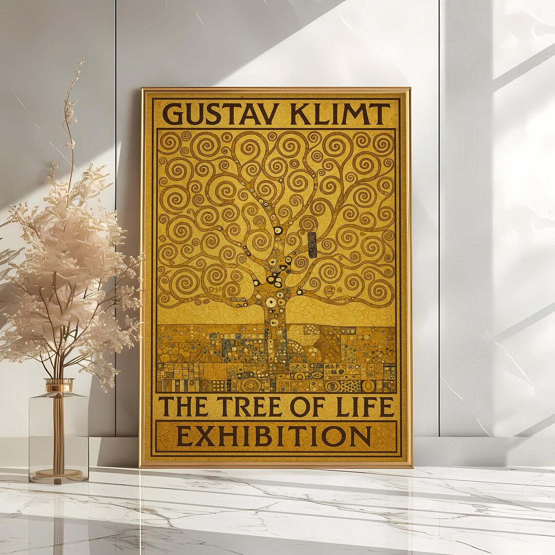 Gustav klimt poster, tree of life print, gold art, exhibition Poster ...