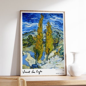 Vincent Van Gogh - Poplars at Saint Remy (1889) | Modern Farmhouse Decor | Antique Painting | Vintage Nature Print | Van Gogh Wall Art