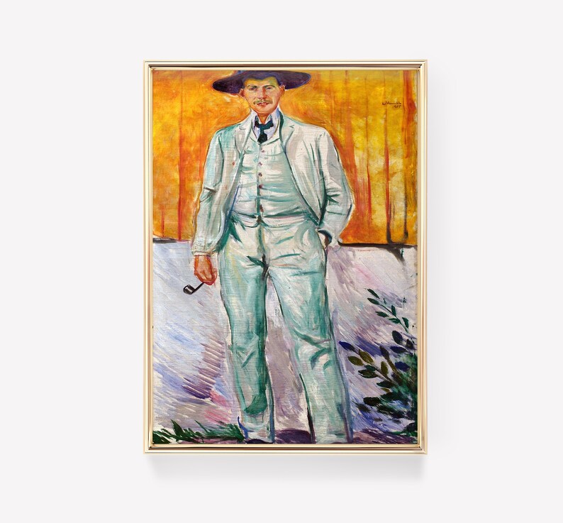 Edvard Munch Prints Portrait of the Painter Ludvig Karsten 1912 Vintage Painting Munch Art Print Modern Wall Art image 2