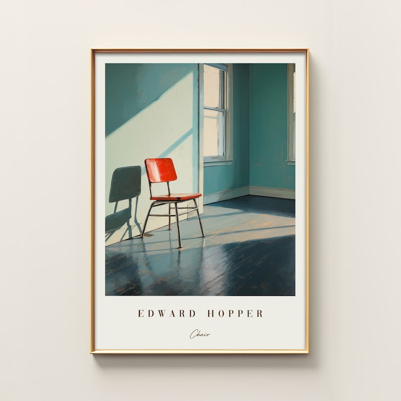 Chair Poster | Edward Hopper | Vintage Painting | Modern Wall Art | Antique Print | Aesthetic Decor image 4