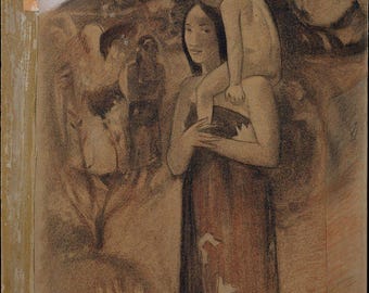 Paul Gauguin | Tahitian Woman | Gauguin Print | Polynesian Painting | Wall Art | Vintage Painting | Art Reproduction