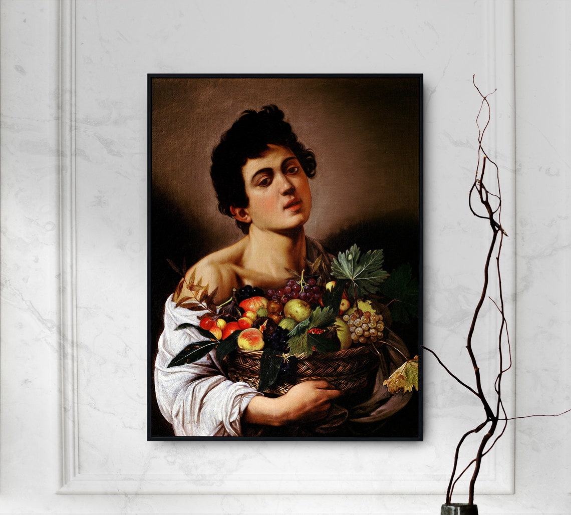 Caravaggio Boy With a Basket of Fruit 1593 Print - Etsy