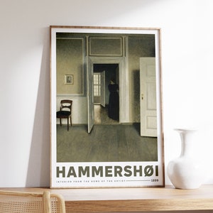 Danish Painting | Interior Art Print | Vilhelm Hammershoi | Antique Painting | Museum Art | Soft Beige Minimal Print | Mid Century Modern