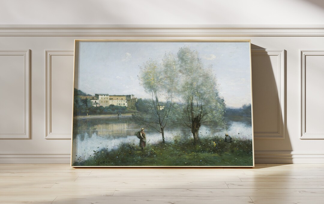 Jeanbaptistecamille Corot Villed'avray 1865 Vintage Poster Riverside