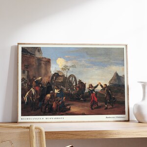 Michelangelo Art Print | Bambocciata (Childishness) | Exhibition Poster | Modern Wall Art