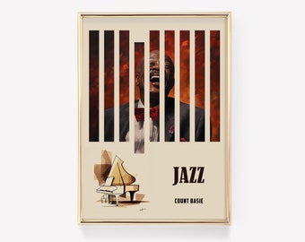 Count Basie | Musical Decor | Jazz Poster | Jazz Portrait | Jazz Decor | Jazz Art Print | Home Decor