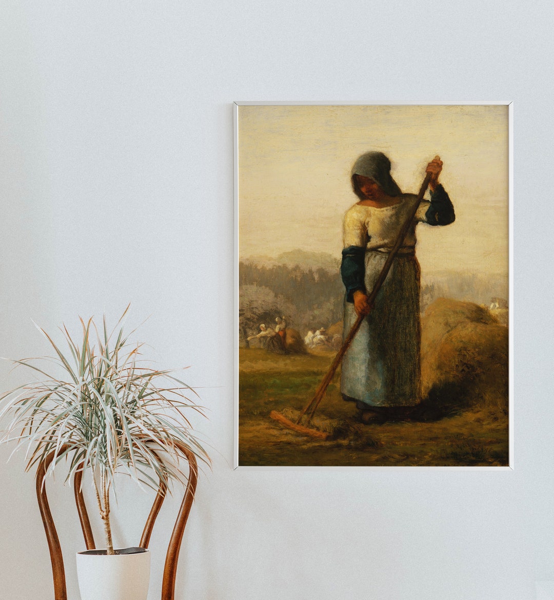 Woman With A Rake Jean-francois Millet - Woman With a Rake (1857) - Reproduction of a ...