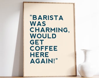 Coffee poster | Coffee Wall Art | Coffee bar print | Barista Rating Print | Coffee Lover Gift | Kitchen print | Vintage Art | Gift Idea