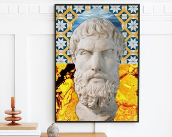 Epicurus Print - Wall Art Poster Photo Gift Bedroom Decor - Abstract Print, Bedroom Decor, Large Wall Art - Greek Philosophy Vintage Antique