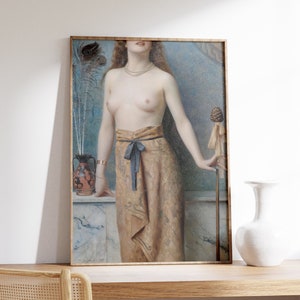 Vintage Naked Woman Painting | Eclectic Wall Decor | Antique Oil Painting | Mature Art | Moody Wall Art | Altered Wall Art | Home Art