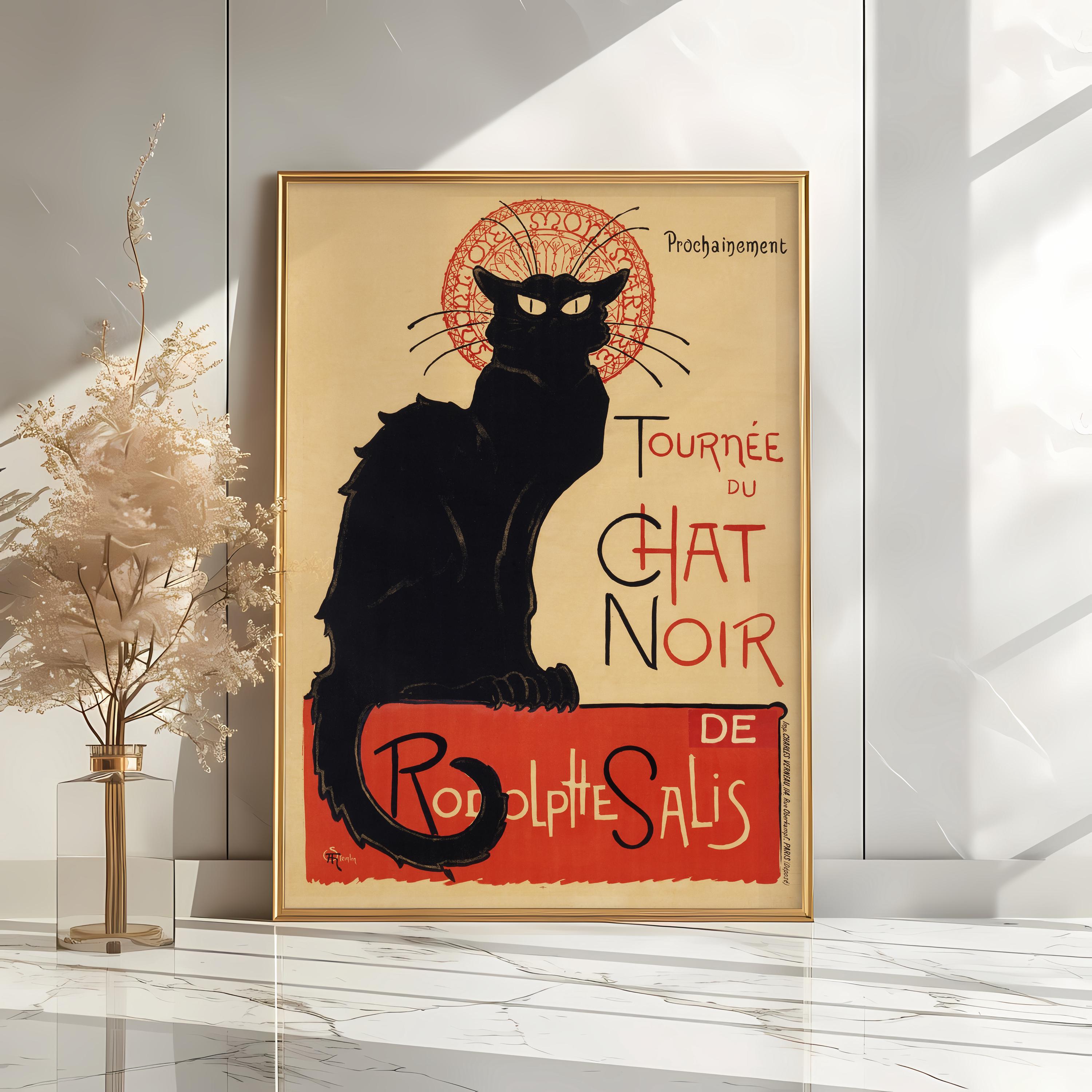 Black Cat Print, Le Chat Noir Print, French Poster Art, Cabaret