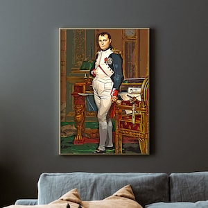 Napoleon Bonaparte Oryginalna grafika artystyczna - prezent na plakat ze zdjęciem, prezent na ścianę, dekoracja domu - kreskówka, wystrój boho, francuski generał, wystrój sypialni