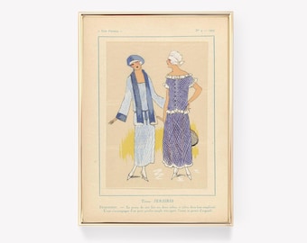 Très Parisien Kunst | Mode-Skizze | Stil der 1920er Jahre | Vintage Druck | schicke Illustration | Art Deco Plakat