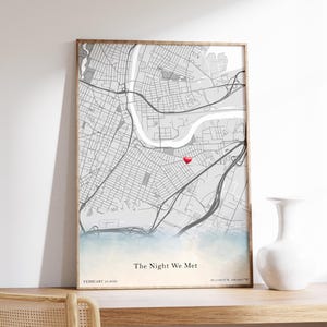 Die Nacht, in der wir uns trafen | Benutzerdefinierte Sternenkarte | Wo wir uns trafen Karte Poster | Hochzeitsgeschenk | Valentinstag Geschenk | Poster Nachthimmel | Erstes Date Geschenk