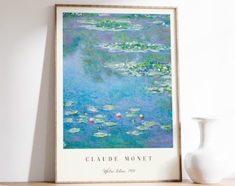 Claude Monet Art Print | Water Lilies | Monet Wall Art | Monet Poster | Floral Print | Floral Wall Art | Exhibition Poster | Vintage Poster