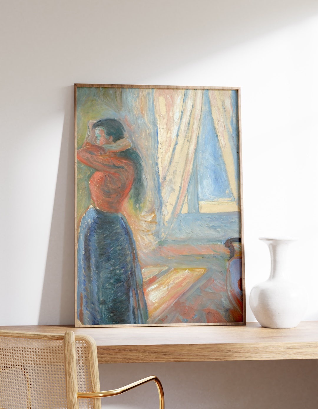 Edvard Munch Prints Woman Looking in the Mirror (1892) Vintage